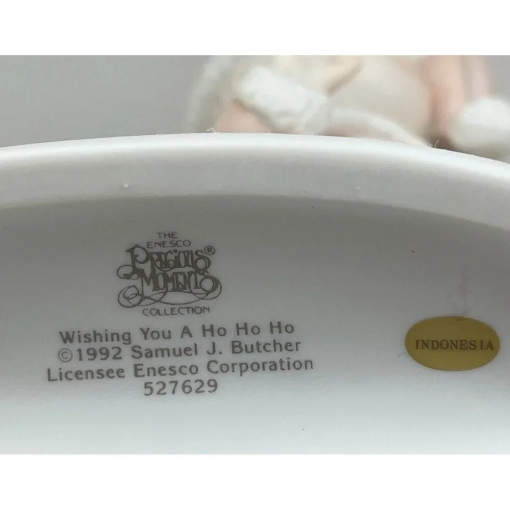 Precious Moments Wishing You a HO HO HO Figure VTG 1992 527629 G-Clef Enesco - Picture 8 of 11